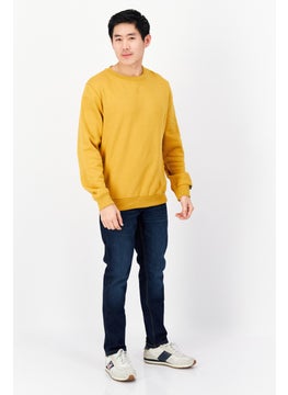 DUCK AND COVER Men Crew Neck Long Sleeve Solid Sweatshirt, Mustard  - Image 2