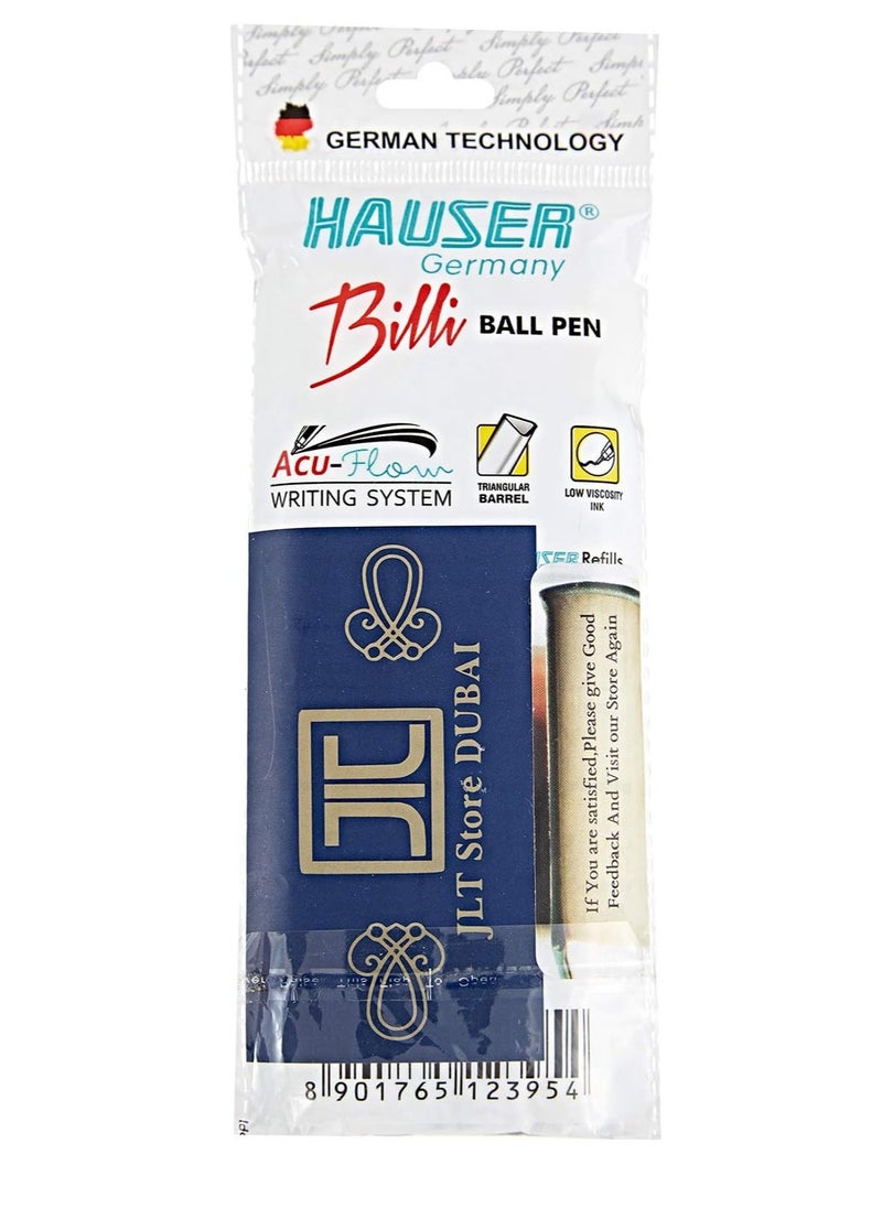 Hauser Germany - Hauser Germany Billi Blue Ball Pen, Pack of 5 - Image 1