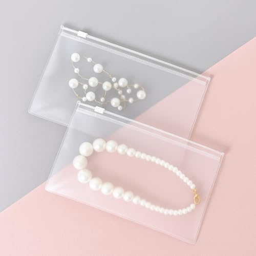 Nibbler 25 Piece (21x13 cm) Jewellery Organiser, Transparent Clear Zip Lock Pouch Storage Care for Earring, Ring, Stone, Necklace (Clear Transparent) (25 Pouch) - Image 1