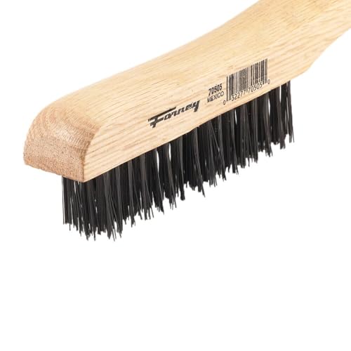 Forney 70505 Wire Scratch Brush, Carbon Steel with Wood Shoe Handle, 10-1/4-Inch-by-.014-Inch - Image 5