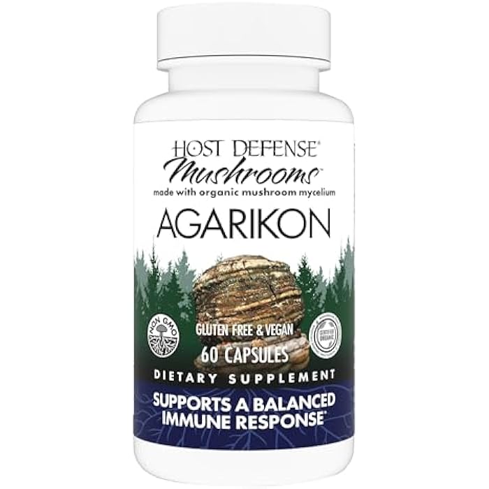 Host Defense Agarikon Capsules - Immune System Support Supplement - Mushroom Supplement to Aid Immune Functions & Cell Strength - Herbal Dietary Supplement - 60 Capsules (60 Servings)* - Image 1