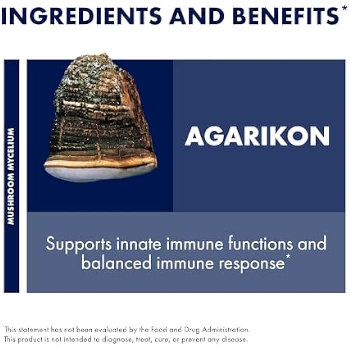 Host Defense Agarikon Capsules - Immune System Support Supplement - Mushroom Supplement to Aid Immune Functions & Cell Strength - Herbal Dietary Supplement - 60 Capsules (60 Servings)* - Image 5