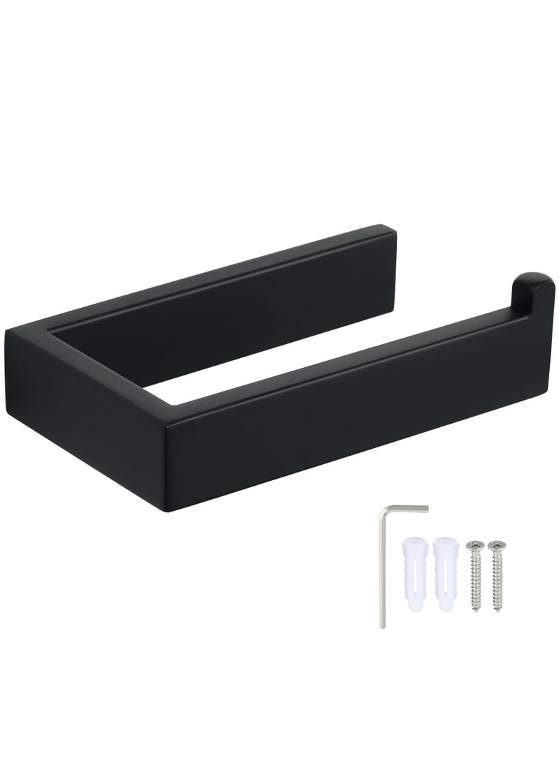 SYOSI - SYOSI Matte Black Toilet Roll Holder Wall Mounted, Premium 304 Stainless Steel Toilet Paper Holder, for Bathroom Kitchen, Matte Black Square Design - Image 1