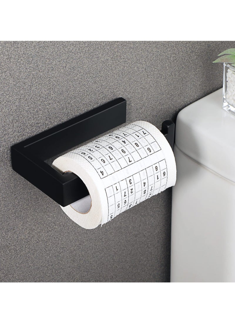SYOSI - SYOSI Matte Black Toilet Roll Holder Wall Mounted, Premium 304 Stainless Steel Toilet Paper Holder, for Bathroom Kitchen, Matte Black Square Design - Image 1