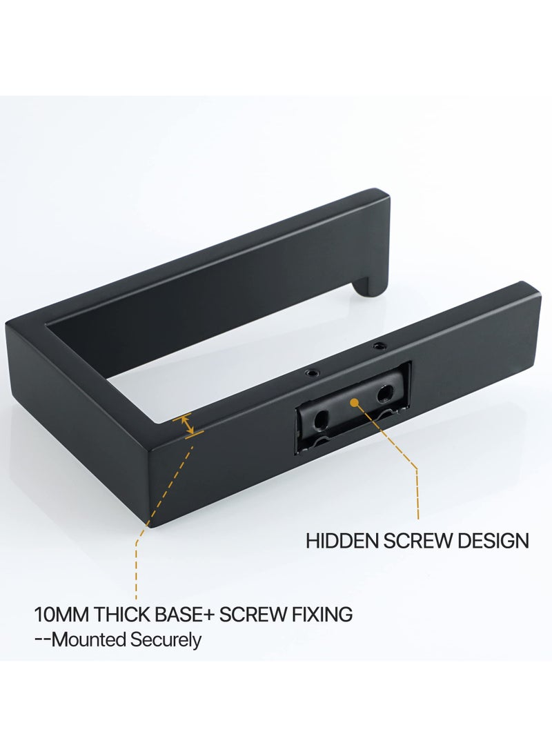 SYOSI - SYOSI Matte Black Toilet Roll Holder Wall Mounted, Premium 304 Stainless Steel Toilet Paper Holder, for Bathroom Kitchen, Matte Black Square Design - Image 1