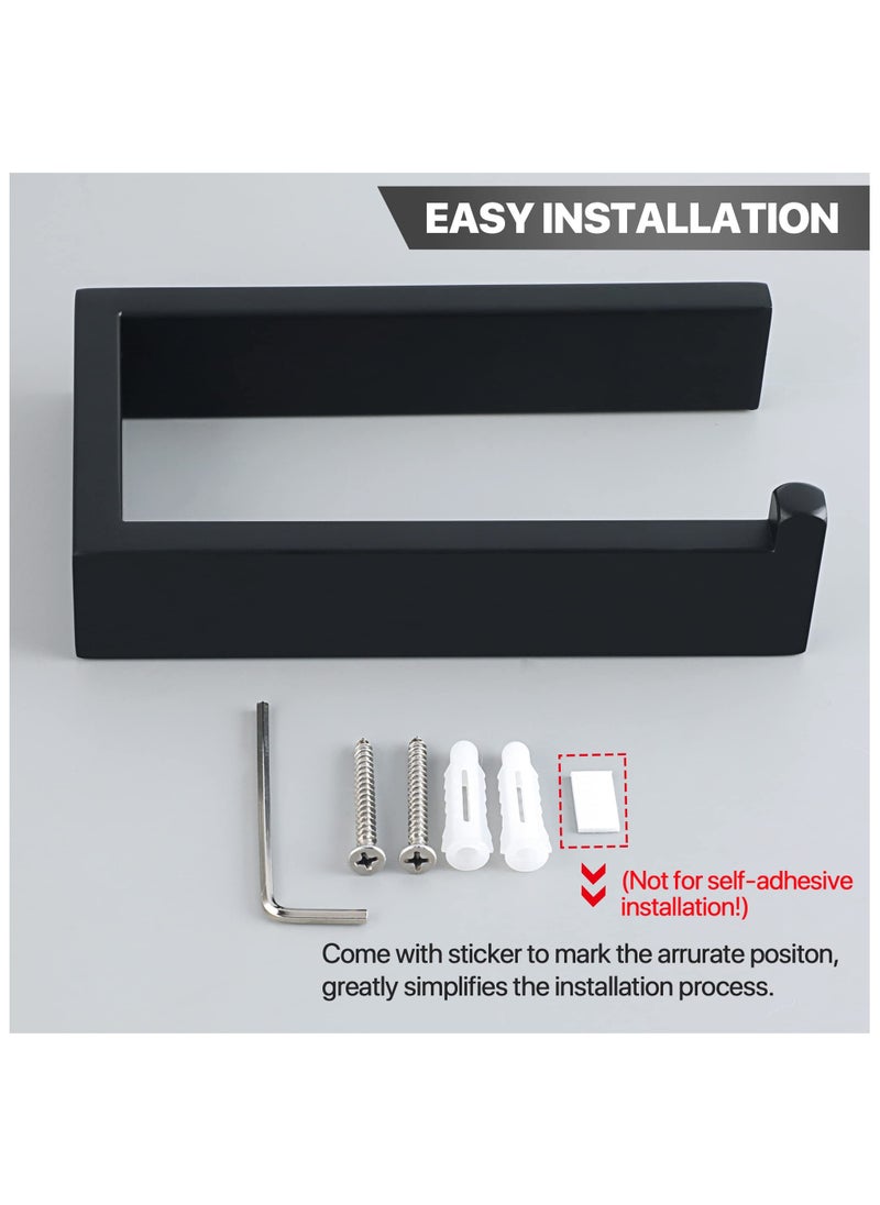 SYOSI - SYOSI Matte Black Toilet Roll Holder Wall Mounted, Premium 304 Stainless Steel Toilet Paper Holder, for Bathroom Kitchen, Matte Black Square Design - Image 1