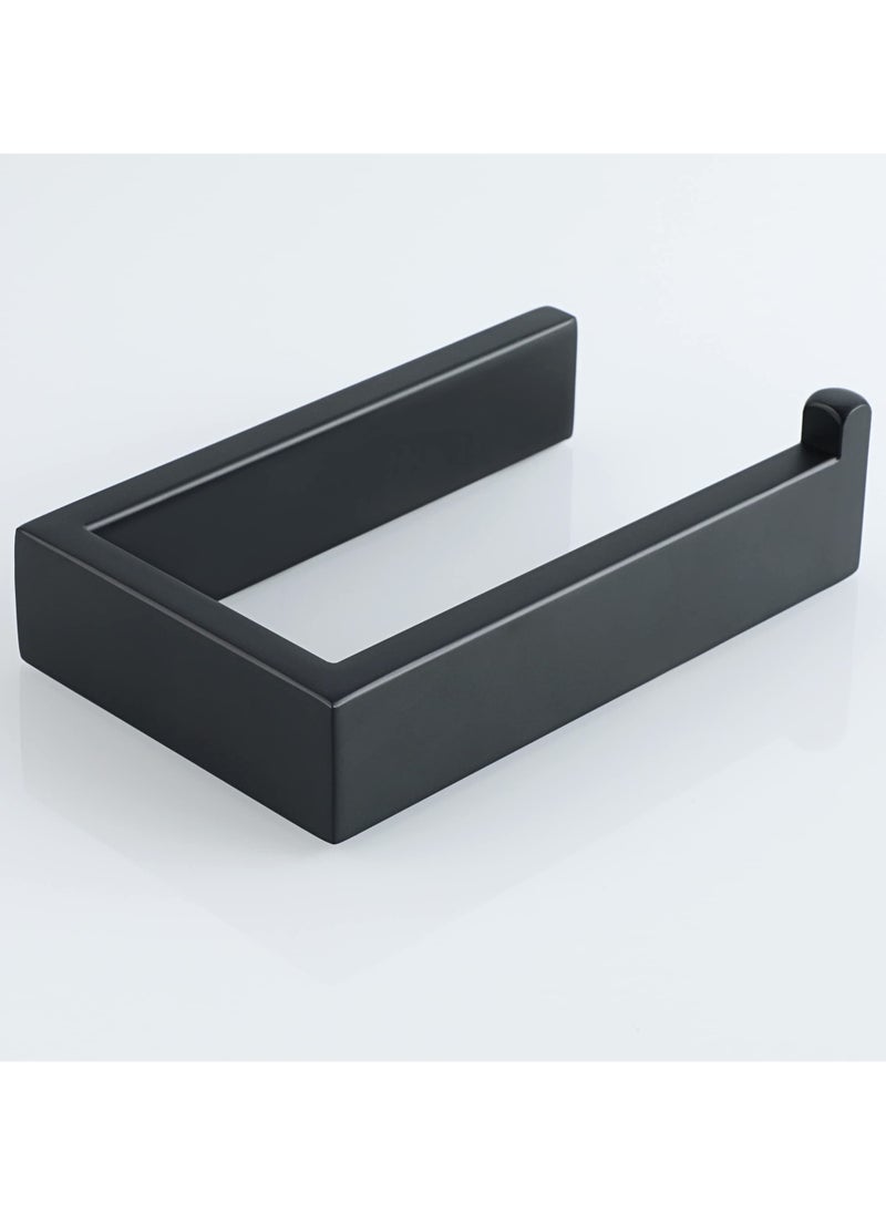 SYOSI - SYOSI Matte Black Toilet Roll Holder Wall Mounted, Premium 304 Stainless Steel Toilet Paper Holder, for Bathroom Kitchen, Matte Black Square Design - Image 1