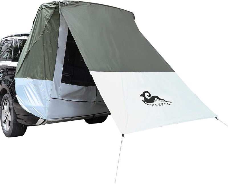HREFEU SUV Tailgate Tent with Awning - Waterproof UPF 50+, Green, Fits Most SUVs, 5 Person Capacity - Image 1