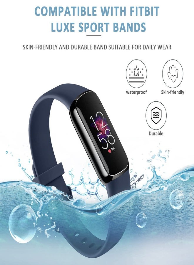 اي كي عبوة من 4 أساور متوافقة مع أساور Fitbit Luxe، أساور رياضية من السيليكون الناعم لسوار Fitbit Luxe لتتبع اللياقة البدنية (صغير، أسود/أزرق داكن/رمادي/أبيض) - Image 4