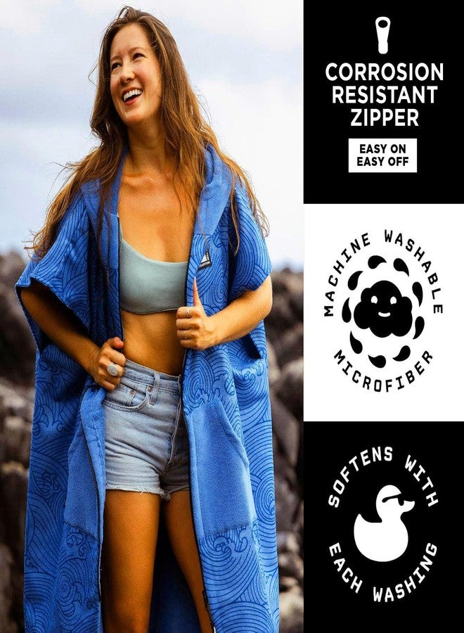 Pilotfish Surf Poncho Changing Robe with Hood - Soft, Quick-Dry Cotton Hooded Changing Towel with Pocket, Unisex Cover-Up Beach Towel for Surfing, Swimming Pool, Men and Women, Serape Large - Image 5