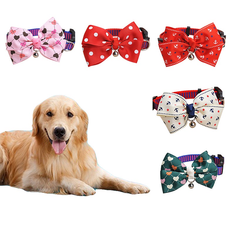 Cat Dog Pet Collar Bell Dot Bow Butterfly Knot Cat Collar Adjustable Buckle Necklace Puppy Dog Collar Pet Supplies - Image 3