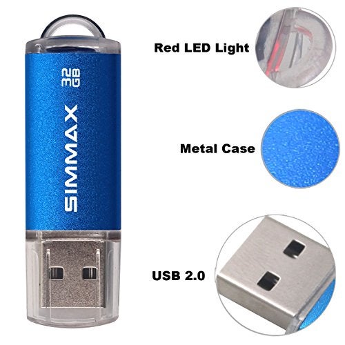 SIMMAX Memory Stick 32GB USB 2.0 Flash Drives Thumb Drive Pen Drive (32GB Blue) - Image 5