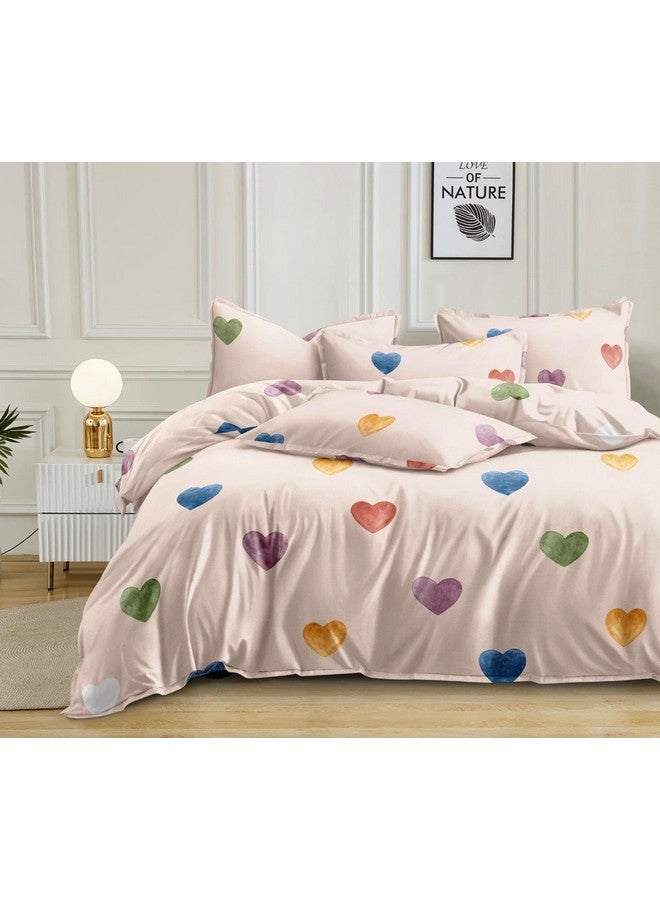 Subtlespreads Subtlespreads Premium Duvet Cover/Comforter Cover/Quilt/Blanket/Razai Cover Dohar with Zipper Closure (Peach Hearts, Single Duvet Cover 60x90)  - Image 1