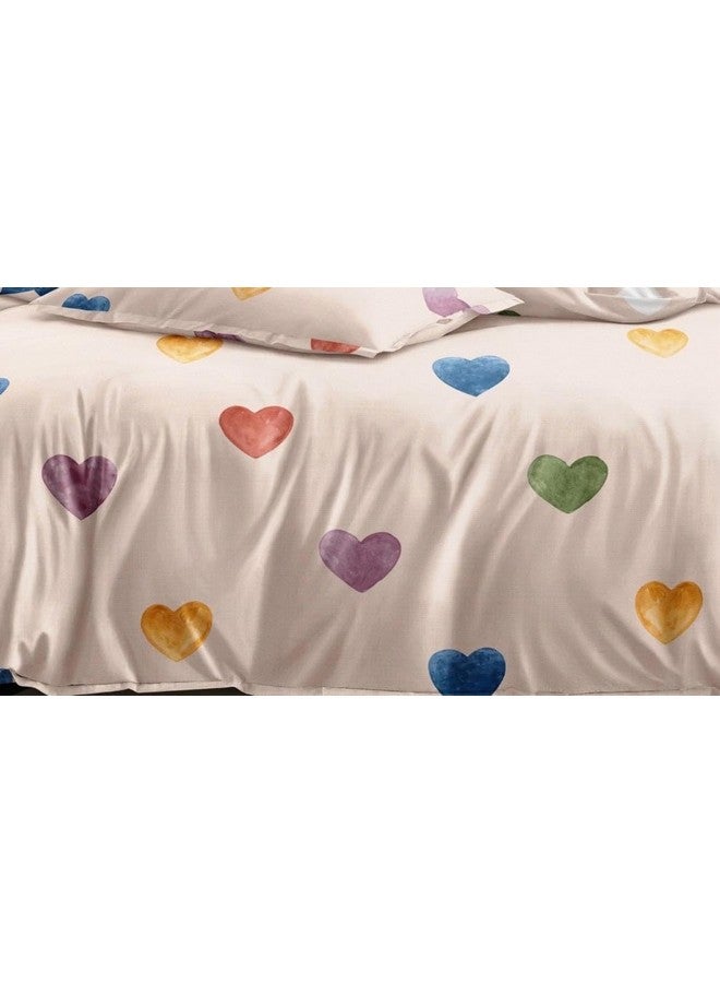Subtlespreads Subtlespreads Premium Duvet Cover/Comforter Cover/Quilt/Blanket/Razai Cover Dohar with Zipper Closure (Peach Hearts, Single Duvet Cover 60x90)  - Image 3