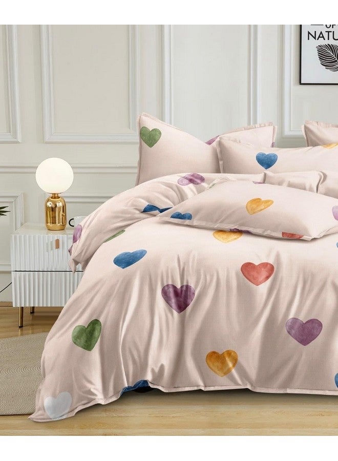 Subtlespreads Subtlespreads Premium Duvet Cover/Comforter Cover/Quilt/Blanket/Razai Cover Dohar with Zipper Closure (Peach Hearts, Single Duvet Cover 60x90)  - Image 2