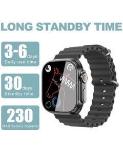 Zoom Plus Watch 8 Ultra Bluetooth Calling Fitness Tracker With Heart Rate Sleep Monitor Smart Watch Black  - Image 4