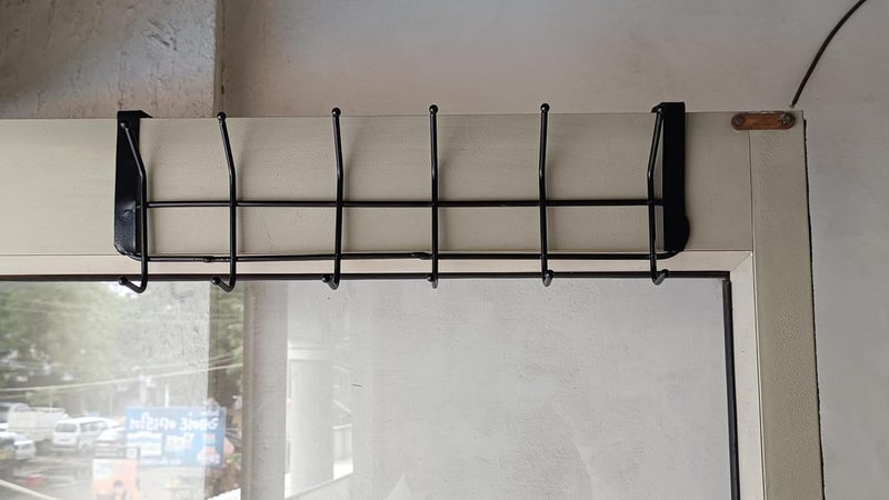 VDHJA VDHJA Trendy Home OverTheDoor Hook Hanger Hanging Organizer with 5 Hooks for Bedroom Bathroom Kitchen Doors No Drilling Required for Shirts Belts Towels  - Image 4