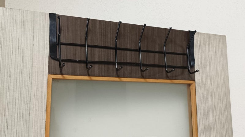 VDHJA VDHJA Trendy Home OverTheDoor Hook Hanger Hanging Organizer with 5 Hooks for Bedroom Bathroom Kitchen Doors No Drilling Required for Shirts Belts Towels  - Image 5