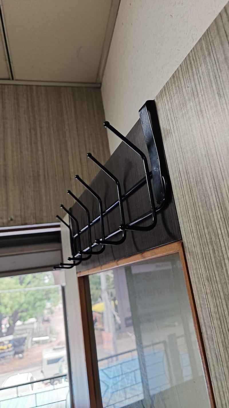 VDHJA VDHJA Trendy Home OverTheDoor Hook Hanger Hanging Organizer with 5 Hooks for Bedroom Bathroom Kitchen Doors No Drilling Required for Shirts Belts Towels  - Image 2