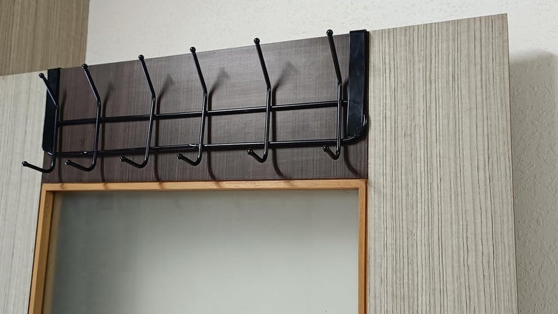 VDHJA VDHJA Trendy Home OverTheDoor Hook Hanger Hanging Organizer with 5 Hooks for Bedroom Bathroom Kitchen Doors No Drilling Required for Shirts Belts Towels  - Image 3