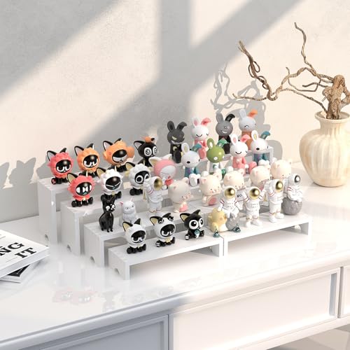 Vecxoty 2 Set Large White Wooden Tiered Riser Display Stands for Vendor Events,Stackable Wooden Cupcake Stand,Farmhouse Decor Wood Dessert Table Display Set,Vendor Booth Display Items,Food Display Risers for Party（12-11.2-10.4-9.6IN） - Image 4