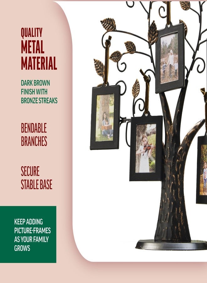 Klikel Family Tree Picture Frame Stand with 6 Hanging Photo Picture Frames - Medium Metal Tree 12 X 11 - Holds 6 Ornamental 2x3 Frames - Image 4