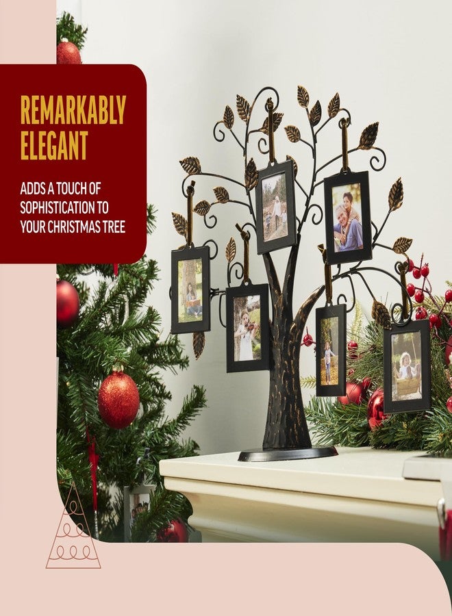 Klikel Family Tree Picture Frame Stand with 6 Hanging Photo Picture Frames - Medium Metal Tree 12 X 11 - Holds 6 Ornamental 2x3 Frames - Image 3