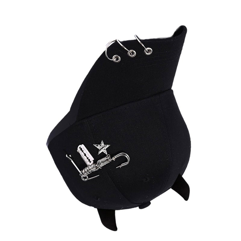 Black Wrench Devil Horn Hat Adjustable Baseball Cap for Women Cycling Travel - Image 4