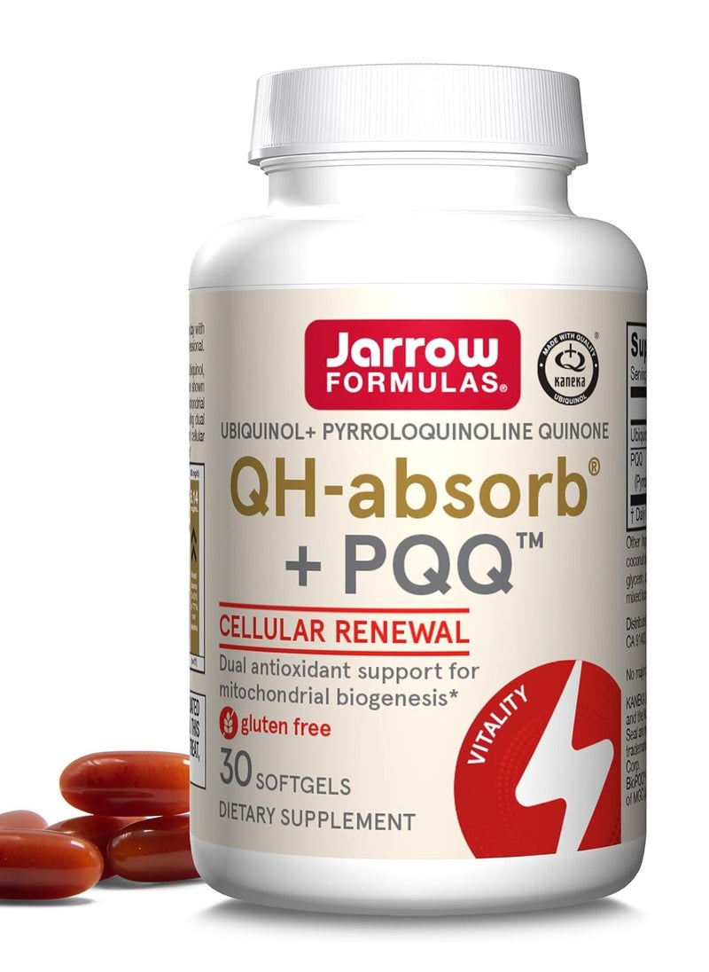 jarrow formulas QH-Absorb PQQ Cellular Energy Production and Cardiovascular Health, 30 Softgels, 30 Day Supply  - Image 1