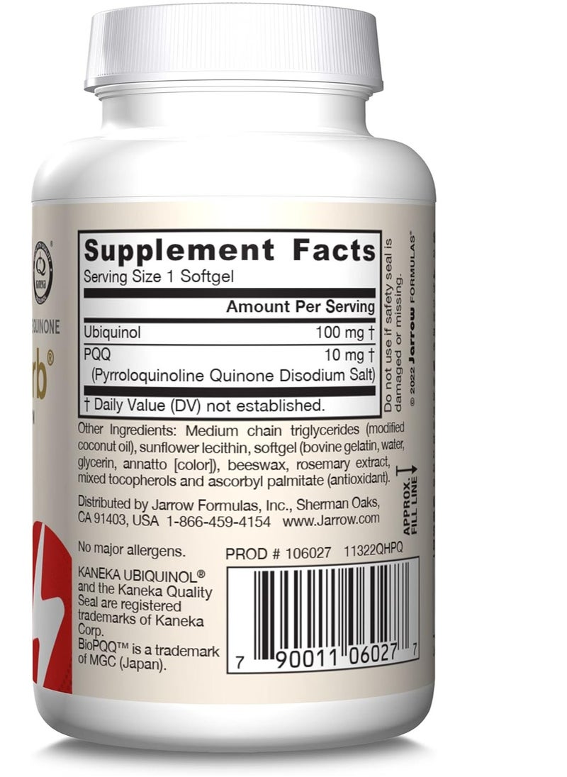 jarrow formulas QH-Absorb PQQ Cellular Energy Production and Cardiovascular Health, 30 Softgels, 30 Day Supply  - Image 3
