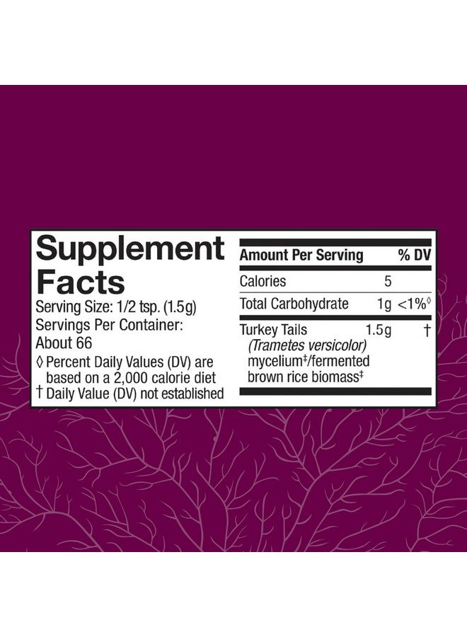 Host Defense Turkey Tail Mushroom Powder - Digestive Health & Immune Response Support Supplement - Mushroom Supplement for Gastrointestinal & Gut Microbiome Support - 3.5 oz (66 Servings)* - Image 2