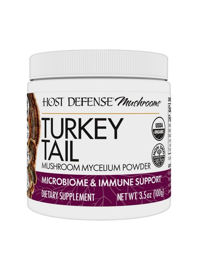 Host Defense Turkey Tail Mushroom Powder - Digestive Health & Immune Response Support Supplement - Mushroom Supplement for Gastrointestinal & Gut Microbiome Support - 3.5 oz (66 Servings)* - Image 1