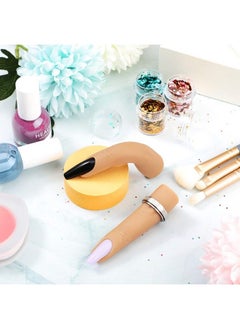 Maitys 2 Pieces Silicone Nail Training Finger Bendable Fake Training Finger Silicone Practice Finger For Acrylic Nail Silicone Nail Practice Hand For Nails Practice Diy Nails Nail Art (Light Color)  - Image 5