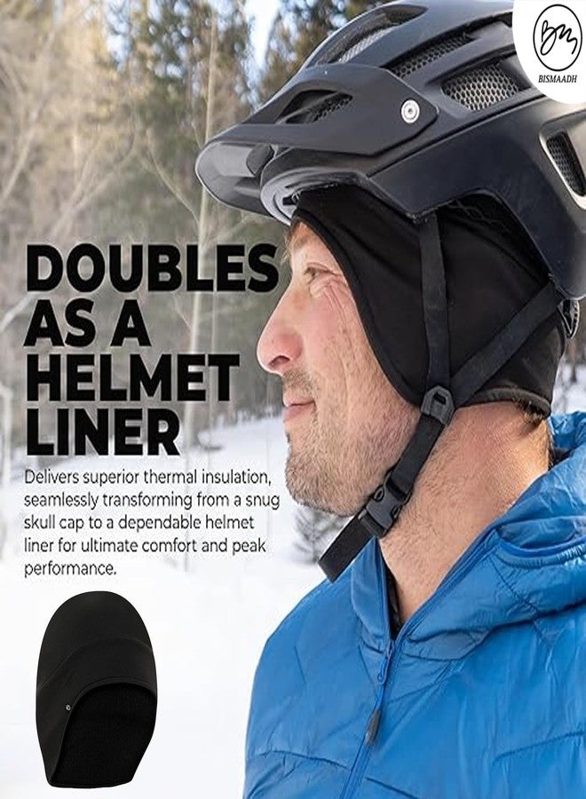 بسماد بطانة خوذة بسماذ - تحافظ على الحرارة وتمتص الرطوبة، مناسبة للجري والتزلج والرياضات الشتوية، لون أسود - Image 4