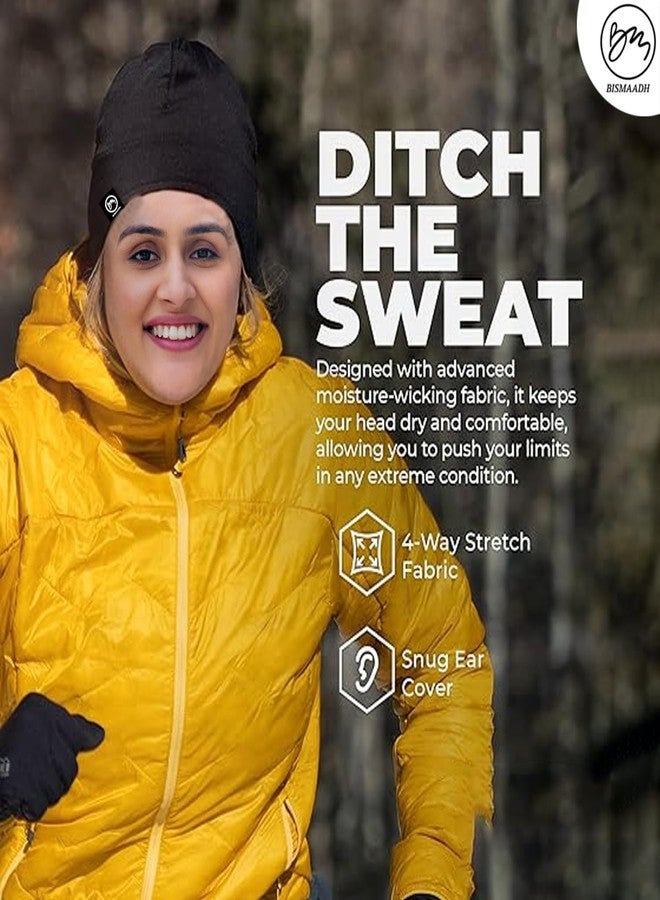 بسماد بطانة خوذة بسماذ - تحافظ على الحرارة وتمتص الرطوبة، مناسبة للجري والتزلج والرياضات الشتوية، لون أسود - Image 5