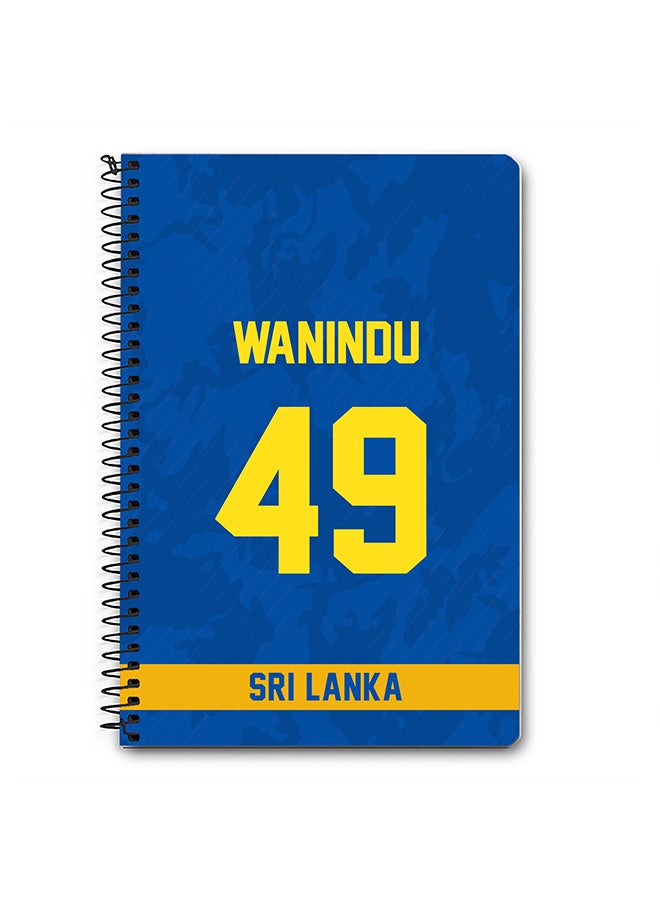 Stylizedd Designer A5 Spiral Notebook Memo Notepad Journal Player - Wanindu Hasaranga, Jersey Number -49 - Image 1