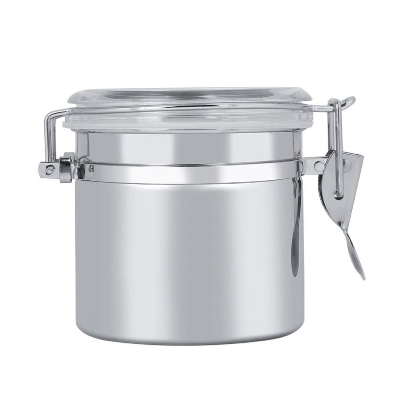 Estink Food Storage Jar Stainless Steel Airtight Coffee Canister Food Storage Jar Tea Sugar Milk Powder Container for Kitchen Counter Tea Sugar Coffee Flour Cookie Storage SilverB 13 11cm