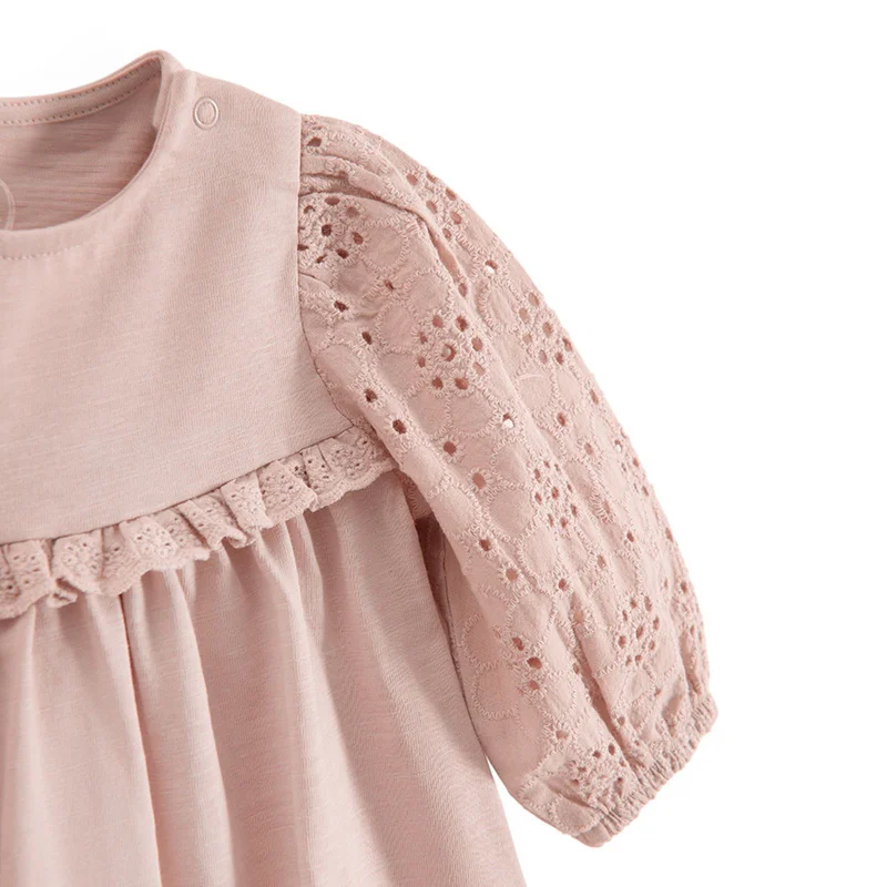 Cool Club DUSTED PINK COTTON DRESS L/S