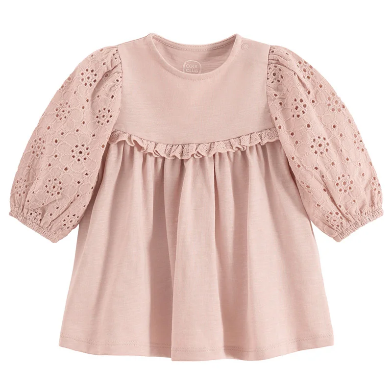 Cool Club DUSTED PINK COTTON DRESS L/S