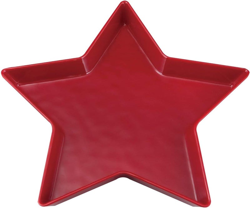 UP UPware Patriotic Star Shaped Dinner Plate Melamine Serving Plate for 4th of July Independence Day Decoration Red 1125 Inch - Image 1