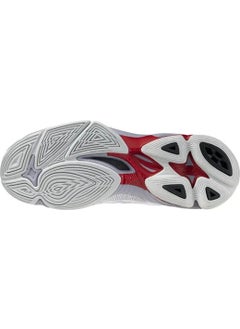 Mizuno Wave Voltage 2 Mid Unisex Volleyball Shoes White / Red  - Image 3