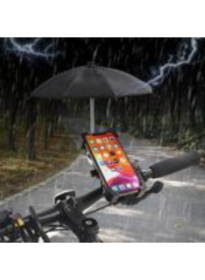 Phone Holder with Mini Sun Umbrella for Bikes 🚴‍♀️ (360° Adjustable | Full Protection) - Image 1