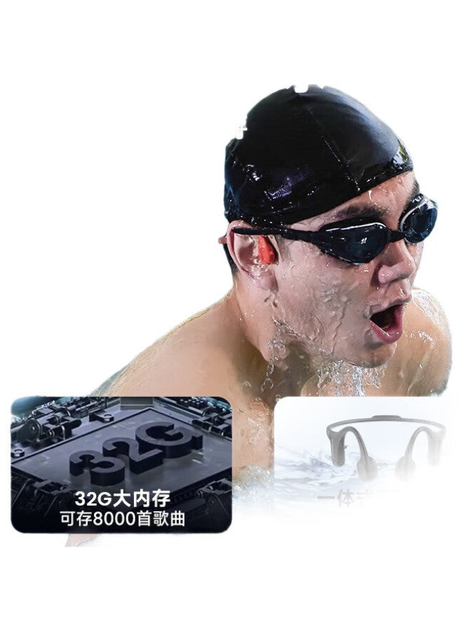 MOJAWA Run Plus Bone Conduction Bluetooth Headphones, Open-Ear Non-In, For Swimming, Running, Cycling, Smart Noise Cancellation, Long Battery Life, 8-Level Deep Water Resistance, Twilight Gray - Image 1