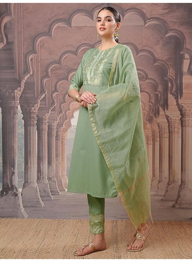 Vishudh Womens Kurta Sets 100% Polyester M - Image 2