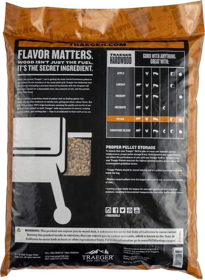 TRAEGER Traeger Pecan BBQ Wood Pellets 20Lb Bag - Image 2