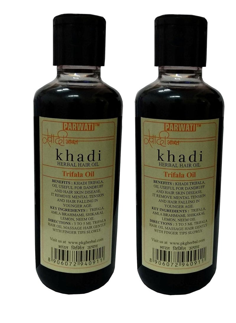 Khadi Natural Herbal Kahdi Trifala hair oil 420ml, green - Image 1