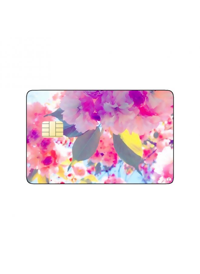 RKN PRINTED BANK CARD STICKER Beautiful Colorful Flowers Picture - Image 1