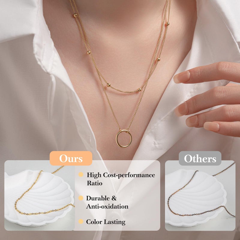 Ecoofor 14k Gold Necklace Chains for Jewelry Making, Total 20 Feet 6 Rolls Bracelet Chains for DIY, 3.3 Feet Each Style, 14K Gold Plated Chain with Jump Rings/Lobster Clasps/Connectors - Image 3