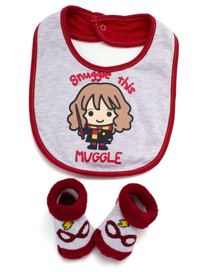 Harry Potter Baby Unisex Bib and Bootie Set Gifts for Baby (Red Multi, 0-12 Months) - Image 1