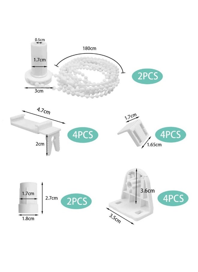 Generic Roller Blind Spares, Roller Blind Spares with Bracket and Bead Chain, Curtain Roller Accessories for Curtain Rods Roller, Blind Brackets, Long Service Life, 17 mm  - Image 3